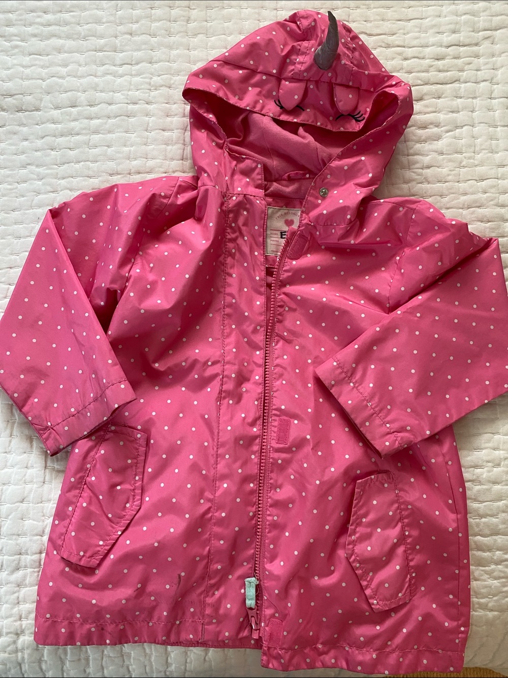 Girls' Pink Unicorn Rain Jacket